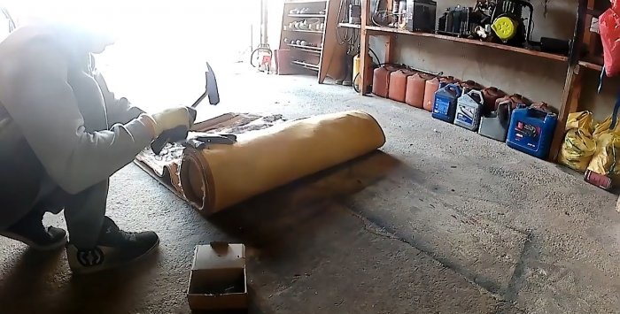 Homemade punching bag