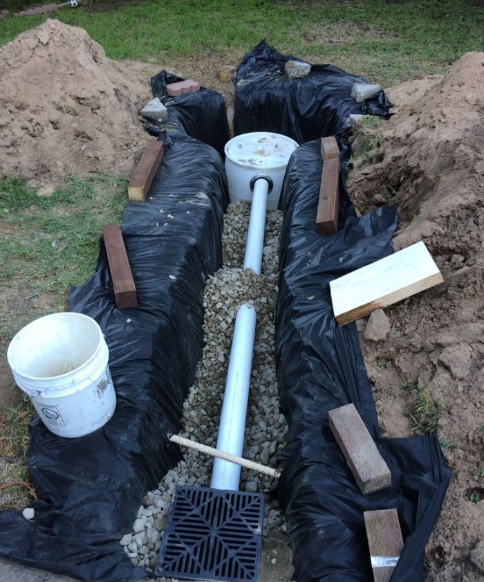 How to make a storm drainage system with a drainage well