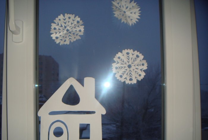 Window decor for the New Year holidays