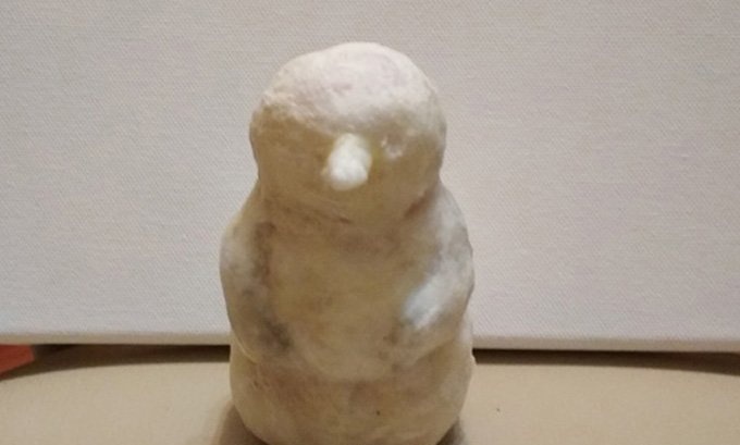 Snowman made of cotton wool