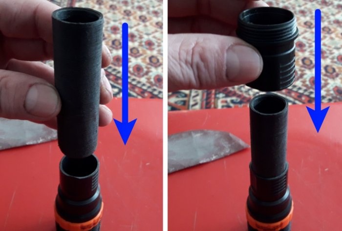 Modification of a flashlight from AAA batteries to 18650 battery