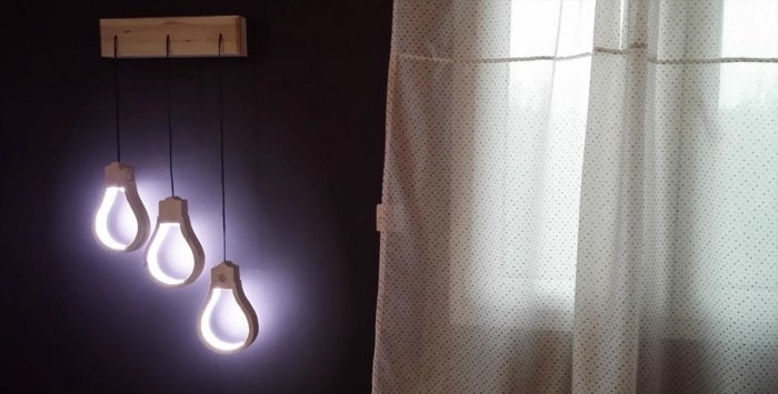 Wooden lamp shaped lamp