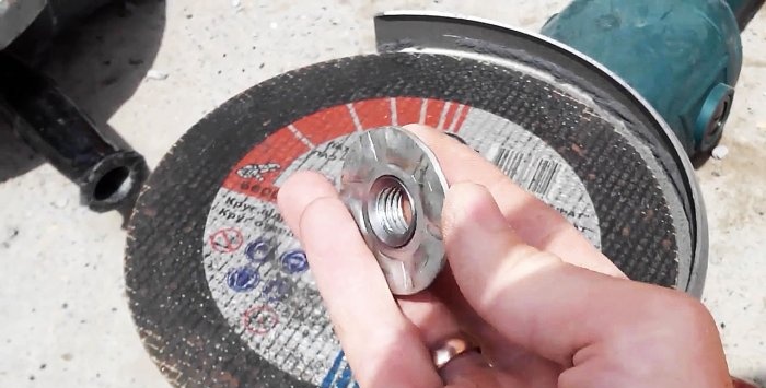 Nut to protect the disc from jamming in an angle grinder