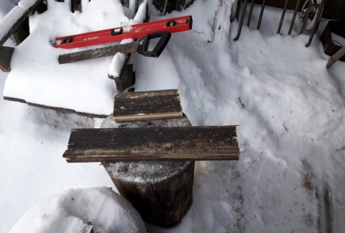 DIY wooden snow shovel