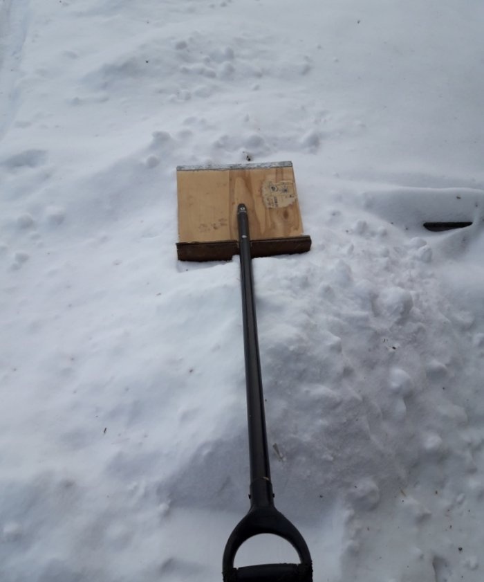 DIY wooden snow shovel