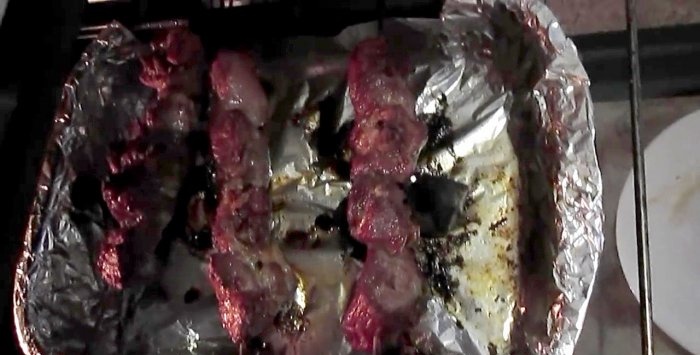 Shish kebab in the oven on coals