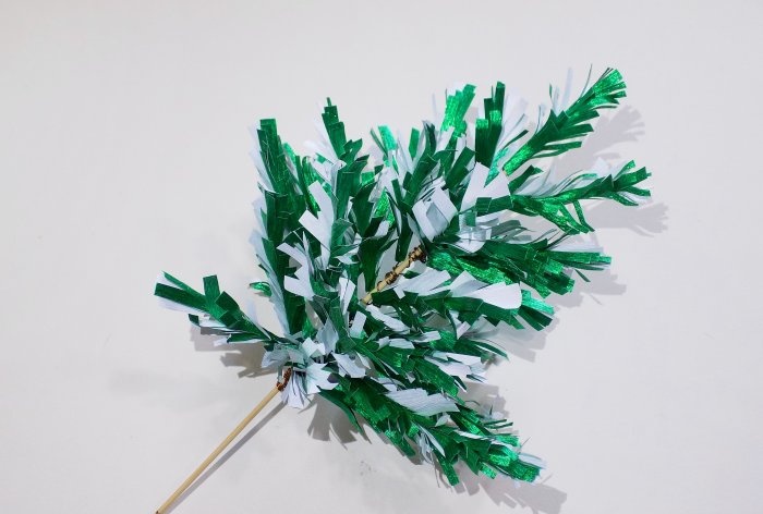 Christmas tree made of metallized crepe paper