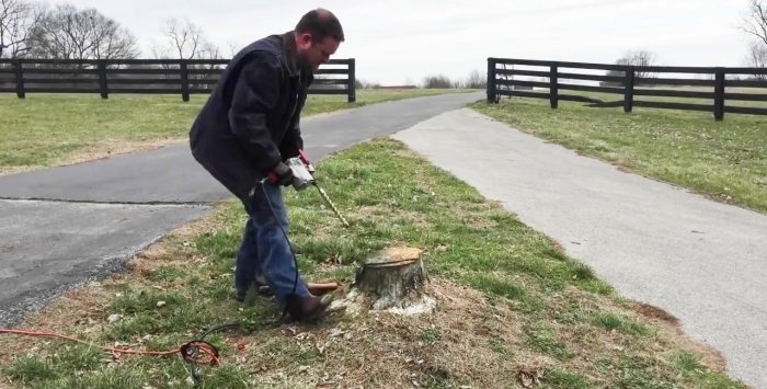 How to easily remove a stump without uprooting