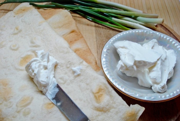 Thin Armenian lavash in the oven