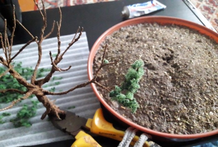 DIY artificial bonsai tree