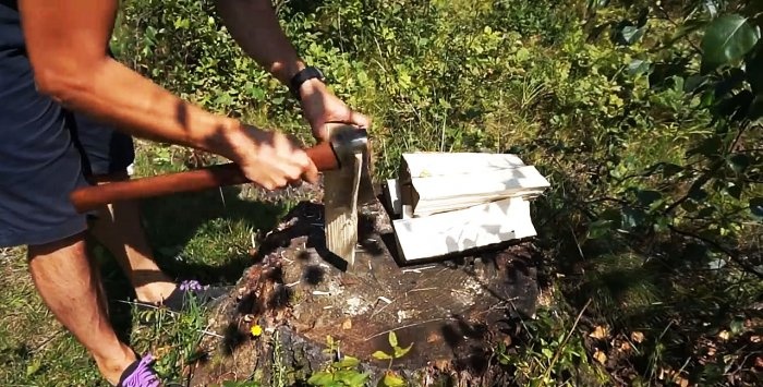 Three options for making a Finnish candle from a log