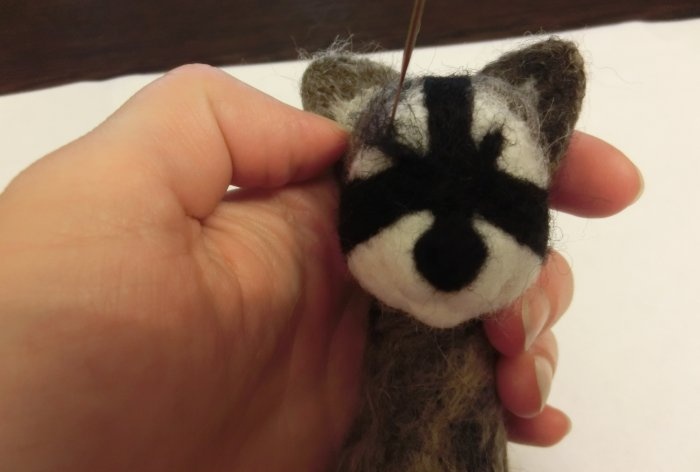 Felted raccoon wool