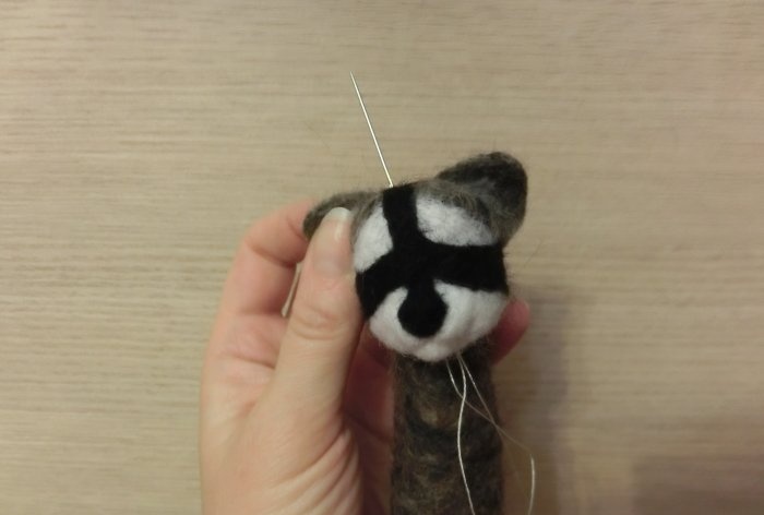 Felted raccoon wool