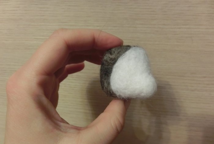 Felted raccoon wool