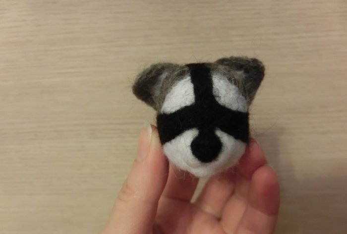 Felted raccoon wool