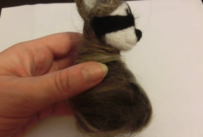 Felted raccoon wool