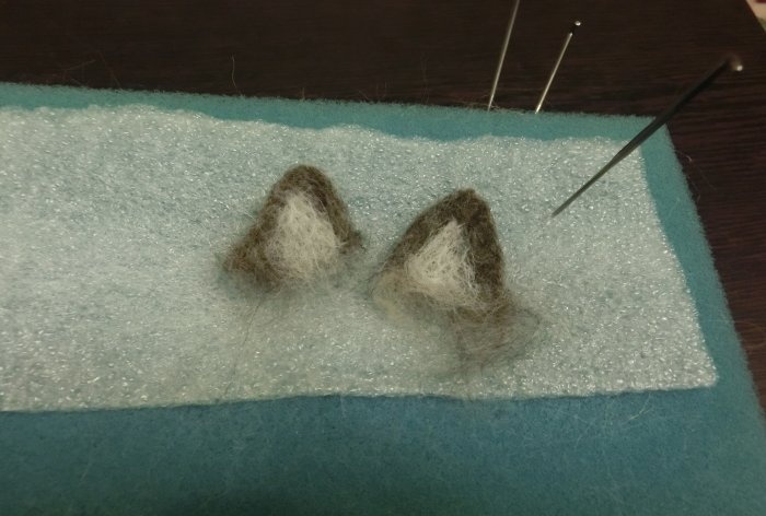 Felted raccoon wool