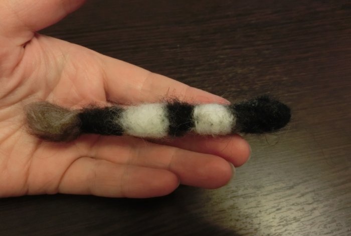 Felted raccoon wool