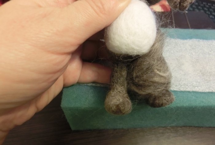 Felted raccoon wool