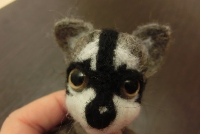 Felted raccoon wool