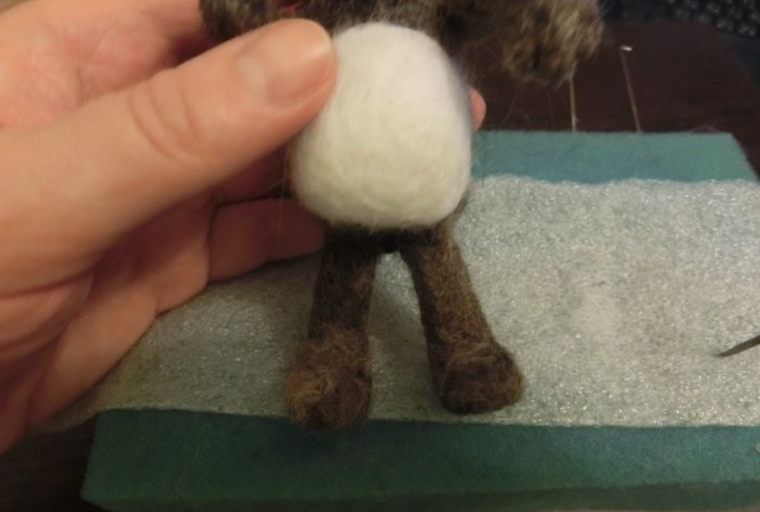 Felted raccoon wool