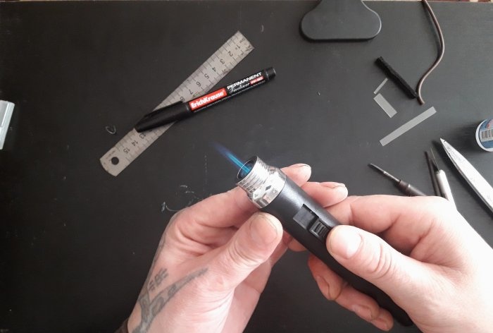 Modification of a gas soldering iron