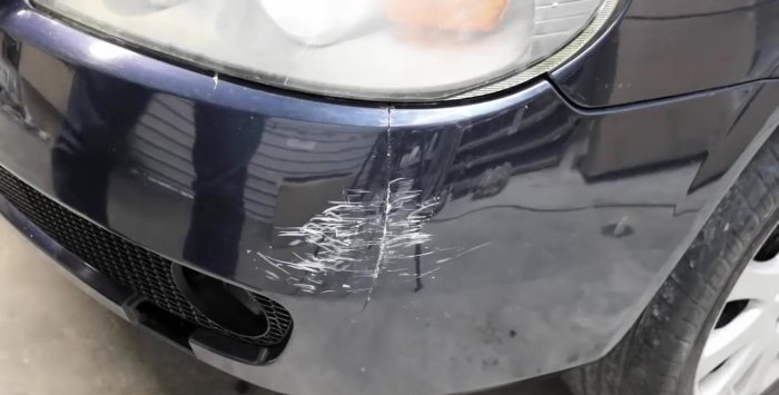 How to repair a crack on a car bumper