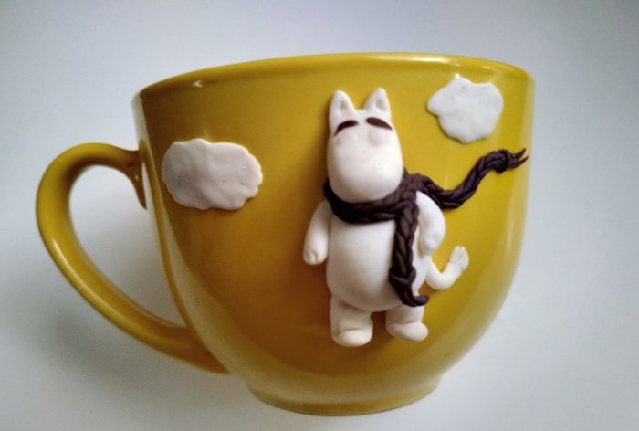 Decor of a mug with polymer clay