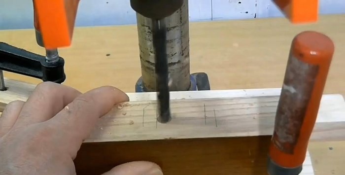 Making a tenon socket using a drilling machine