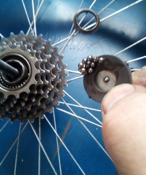 Disassembly, maintenance and assembly of the rear hub and ratchet of the bicycle wheel