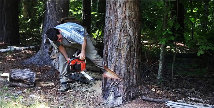 Quickly sharpening a chainsaw chain with a grinder