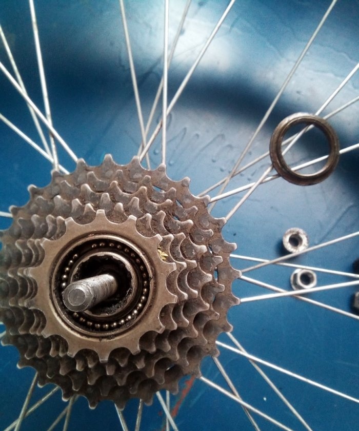 Disassembly, maintenance and assembly of the rear hub and ratchet of the bicycle wheel