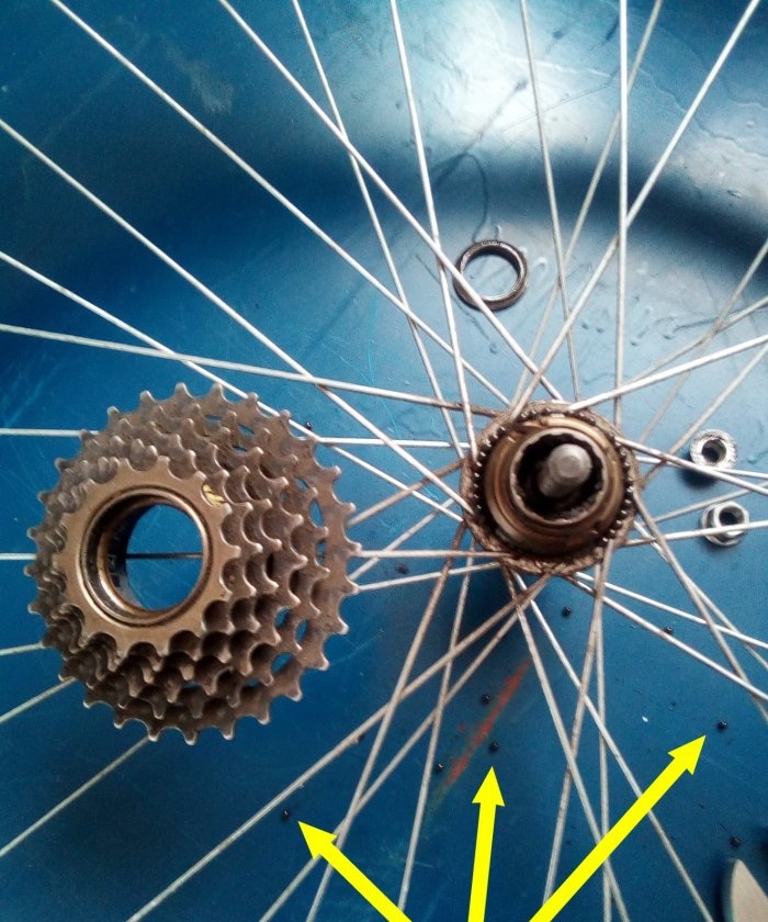 Disassembly, maintenance and assembly of the rear hub and ratchet of the bicycle wheel