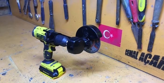 Do-it-yourself grinding cutting attachment for a screwdriver