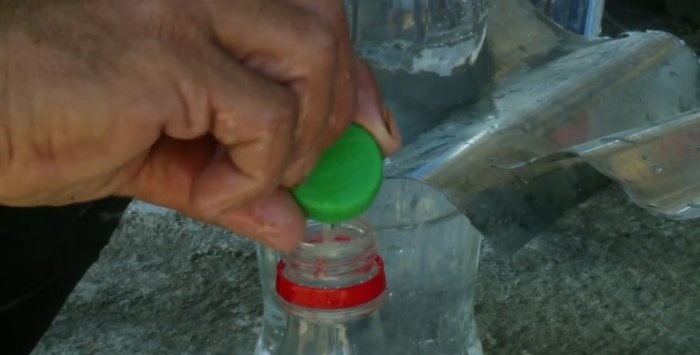 How to make a solar lamp from a bottle