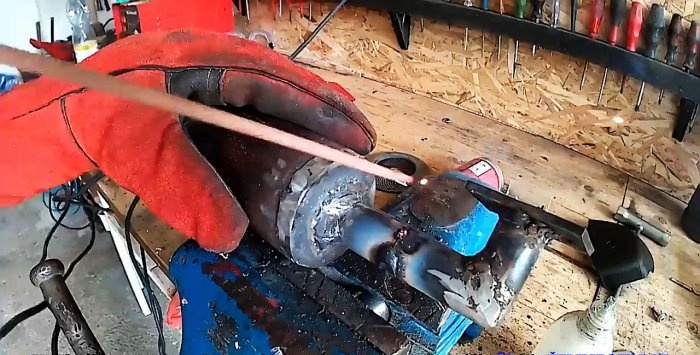 Homemade muffler for brush cutters