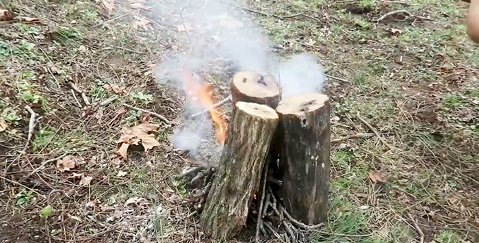 Seven ways to make a fire outdoors