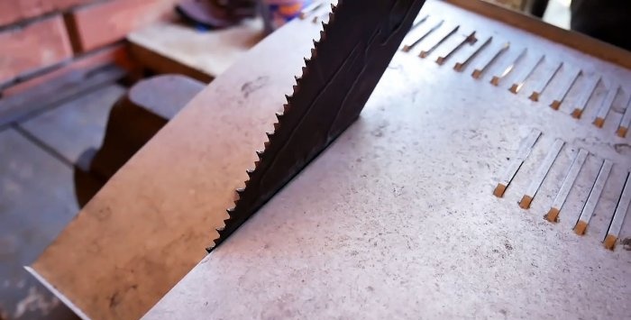 Metal cutter made from old wood hacksaws