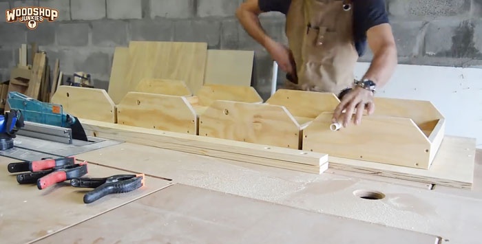 How to make hanging shelves in a garage or workshop that don't take up space