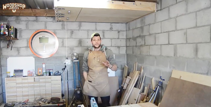 How to make hanging shelves in a garage or workshop that don't take up space