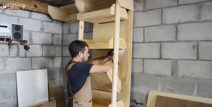 How to make hanging shelves in a garage or workshop that don't take up space