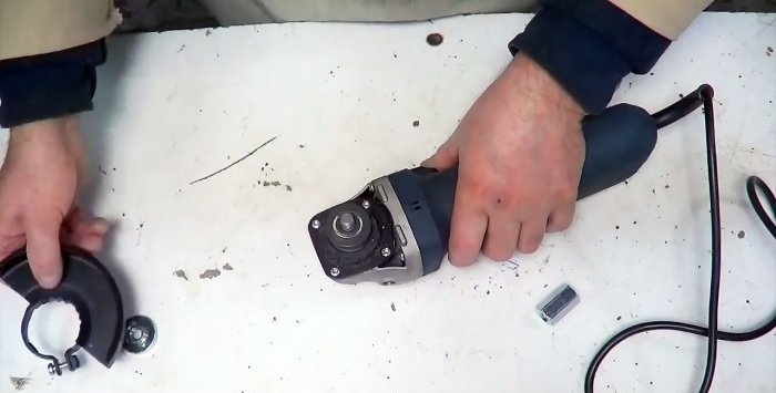 The Dremel is broken, no problem, it can be replaced by an angle grinder