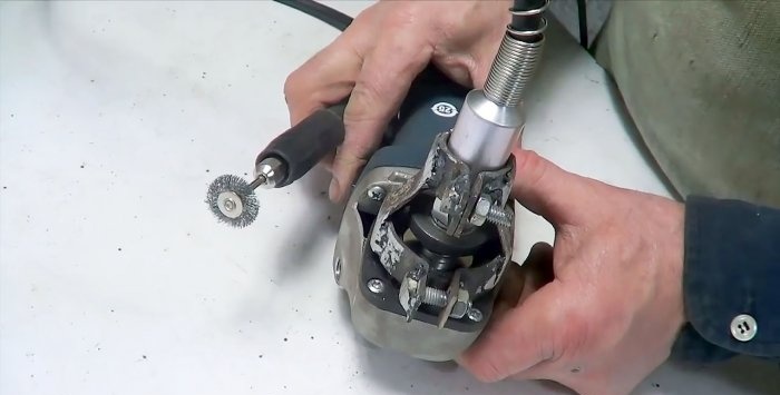 The Dremel is broken, no problem, it can be replaced by an angle grinder