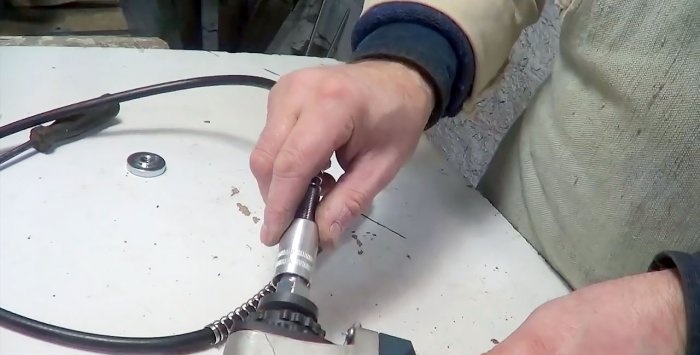 The Dremel is broken, no problem, it can be replaced by an angle grinder