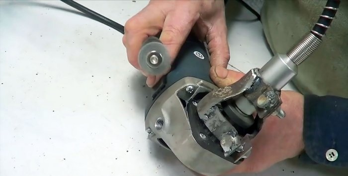 The Dremel is broken, no problem, it can be replaced by an angle grinder