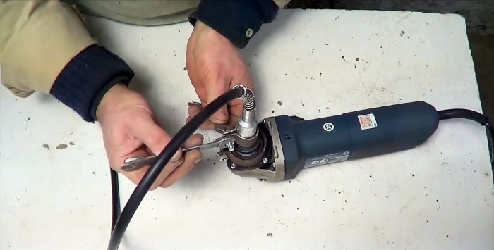 The Dremel is broken, no problem, it can be replaced by an angle grinder