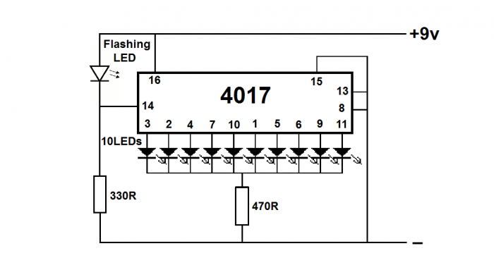 DIY running lights on one chip