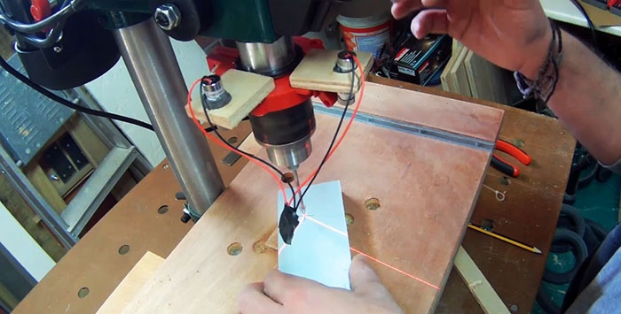 How to make a homemade laser pointer for a drilling machine