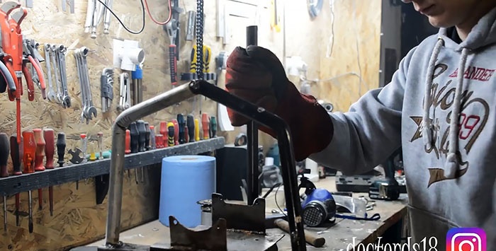 Do-it-yourself motor drill from a trimmer