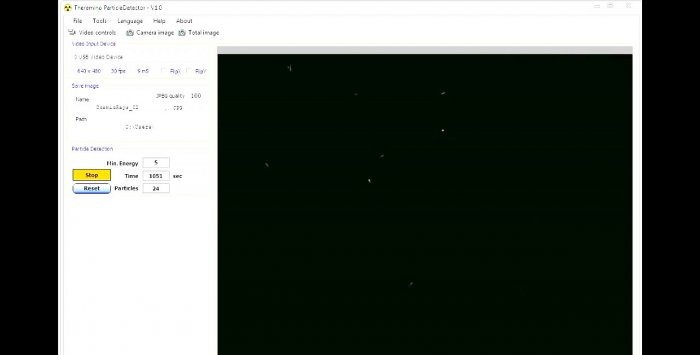 Making a radiation detector from a webcam